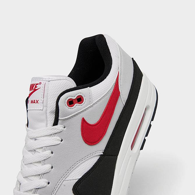 Front view of Men's Nike Air Max 1 Casual Shoes in White/University Red/Pure Platinum/Black Click to zoom