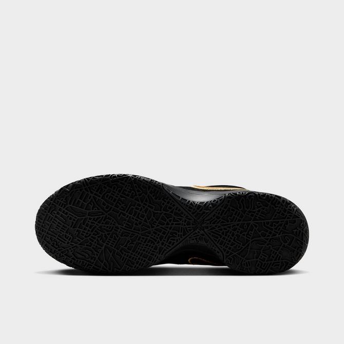 Bottom view of Nike LeBron NXXT Gen AMPD Basketball Shoes in White/Black/Gold Click to zoom