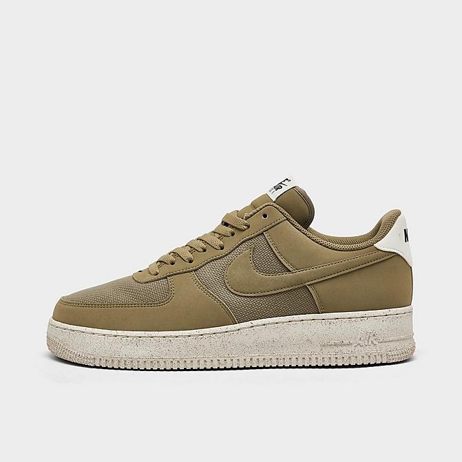 Right view of Men's Nike Air Force 1 '07 LV8 SE Casual Shoes in Neutral Olive/Sail/Black Click to zoom