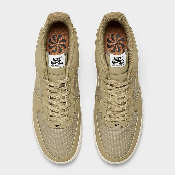 Back view of Men's Nike Air Force 1 '07 LV8 SE Casual Shoes in Neutral Olive/Sail/Black Click to zoom