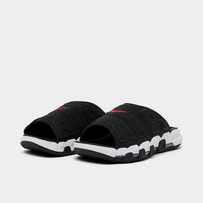 Comfort-Centric Nubuck Slide Sandals : air more uptempo slide