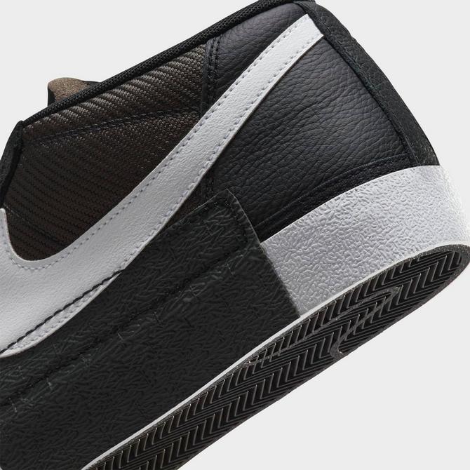 Front view of Men's Nike Blazer Low Pro Club Casual Shoes in Black/Anthracite/White Click to zoom