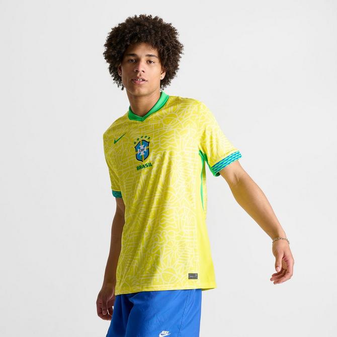 Men's Nike Brazil 2024 Stadium Home DriFIT Replica Soccer Jersey
