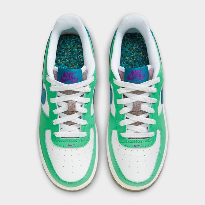 Grade School Nike Air Force 1 LV8 - White/Green Abyss