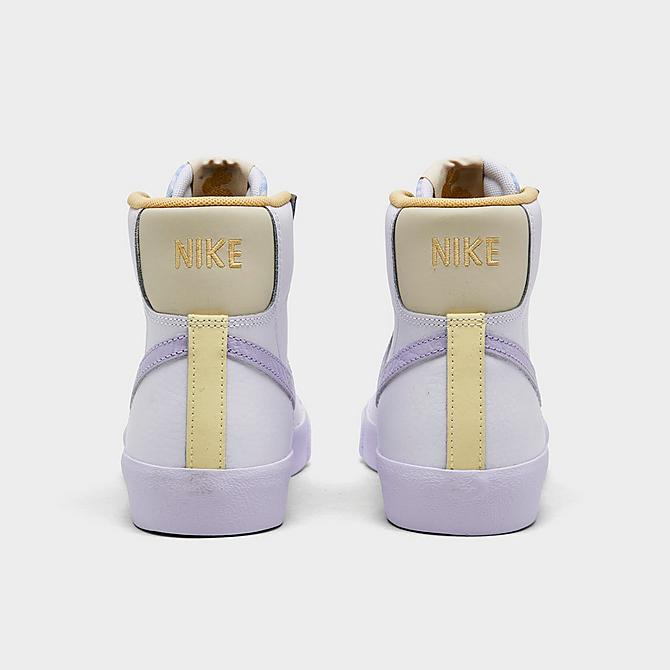 Left view of Girls' Big Kids' Nike Blazer Mid '77 Casual Shoes in White/Oxygen Purple/Coconut Milk Click to zoom