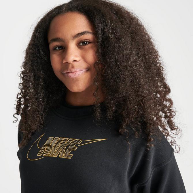 Nike metallic swoosh sweatshirt hot sale