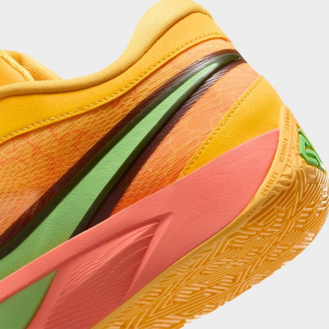 Front view of Nike Giannis Freak 6 Basketball Shoes in Light Wild Mango/Action Green/Black/Laser Orange Click to zoom