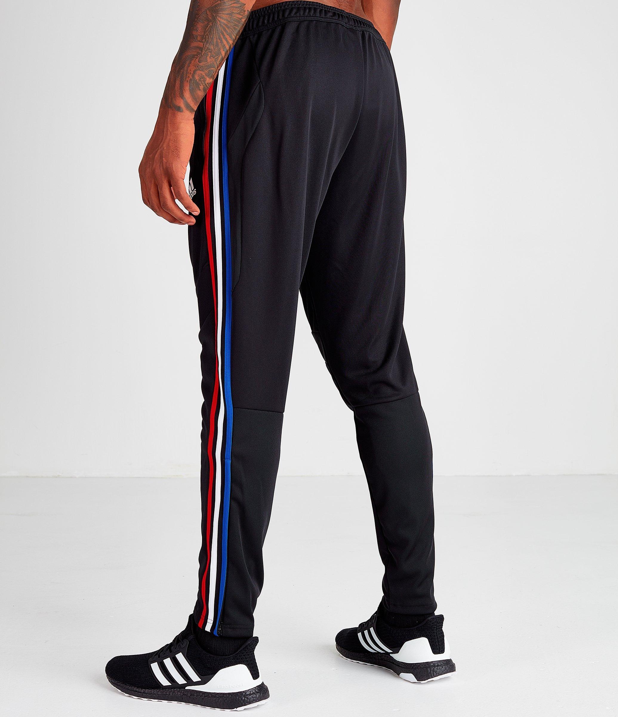 adidas pants with red white and blue stripes