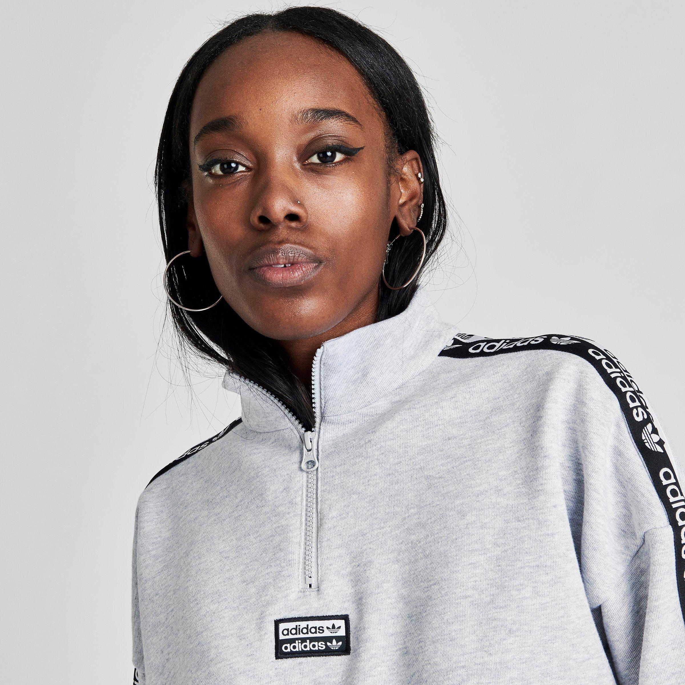 adidas cropped zip up track top