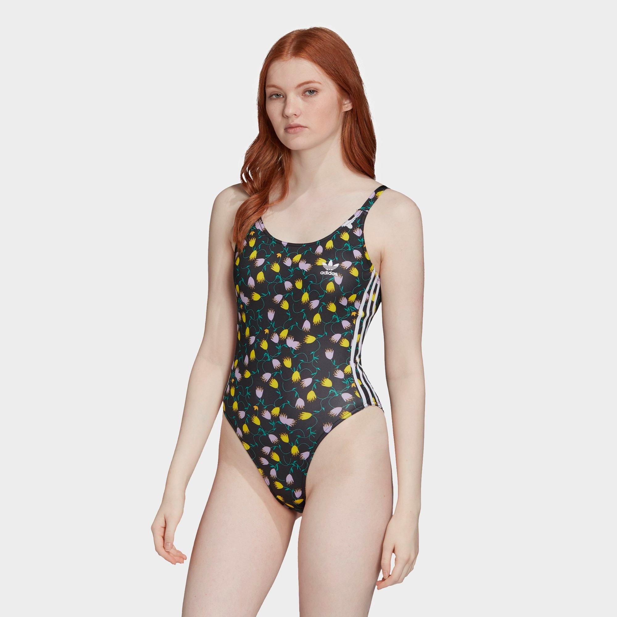 adidas allover print swimsuit