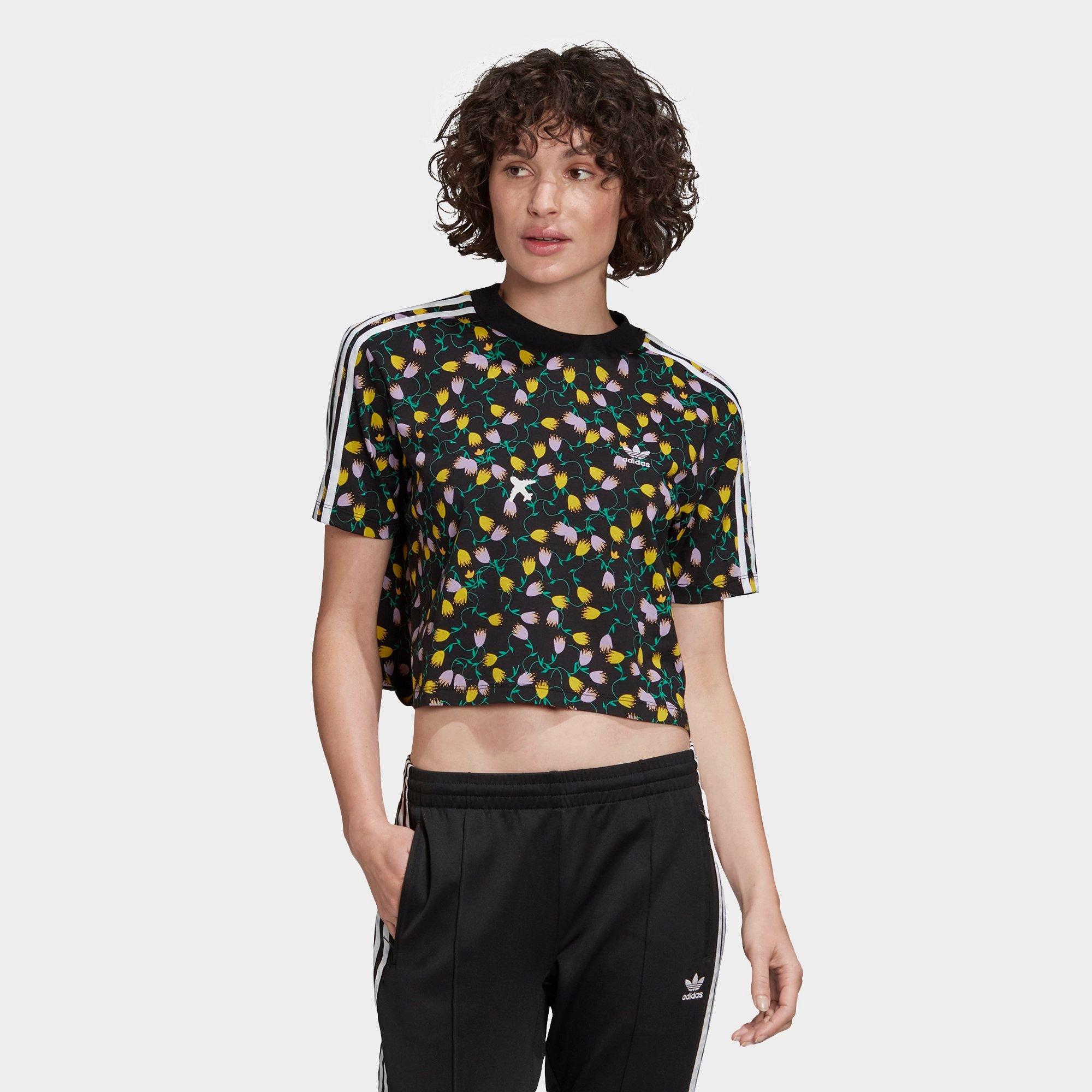 cropped adidas floral