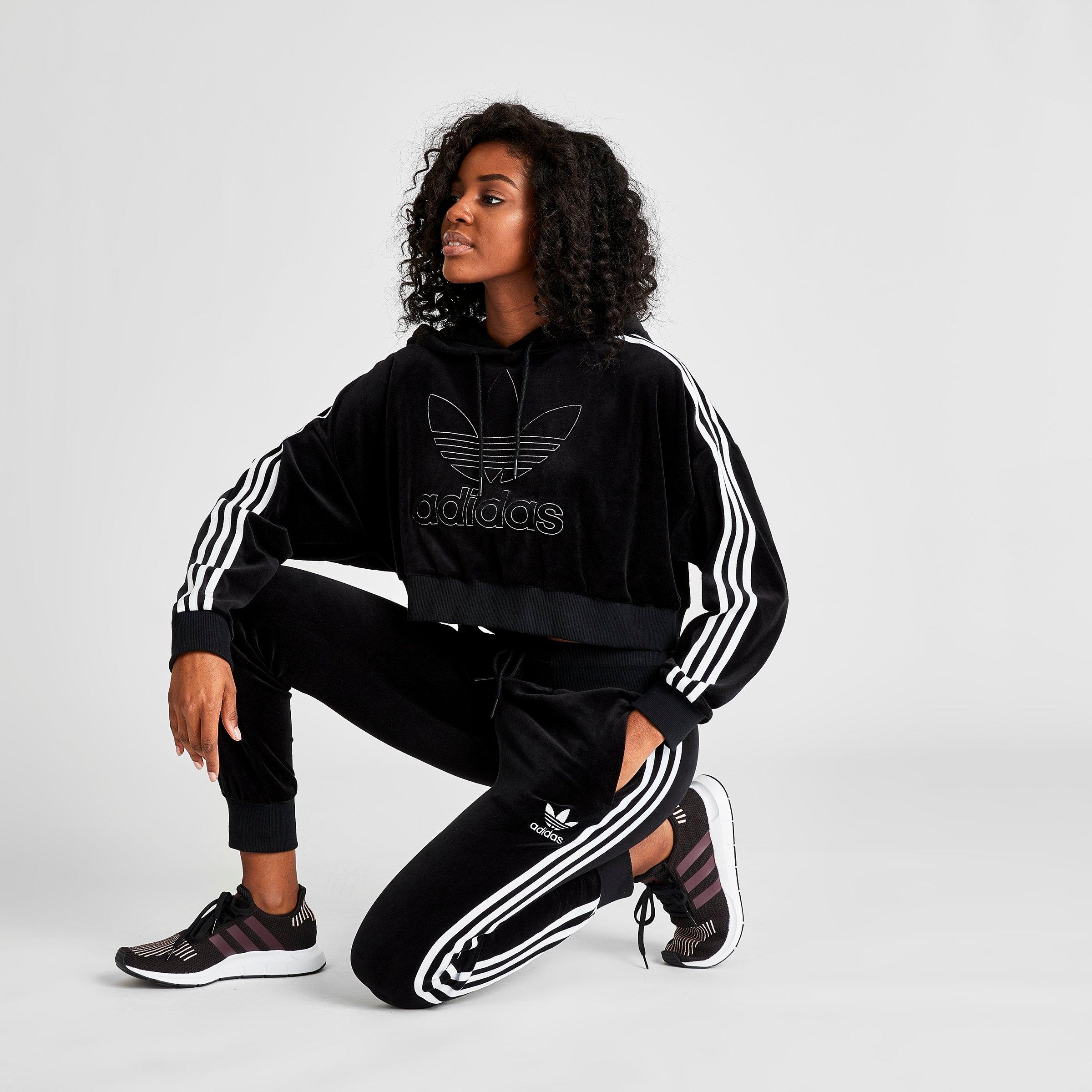 adidas velvet 3 stripes track pant