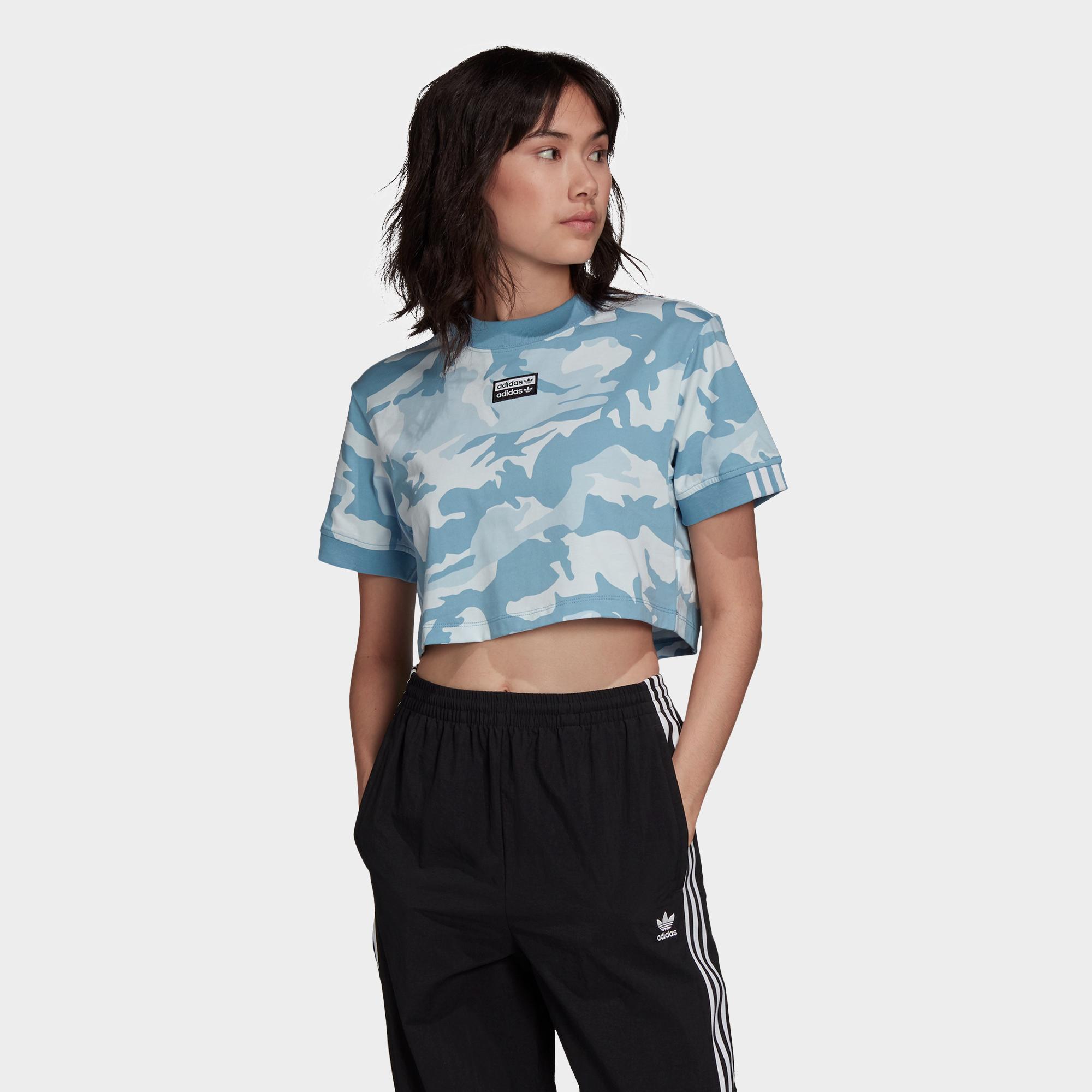 Women S Adidas Originals Camo Crop T Shirt Finish Line