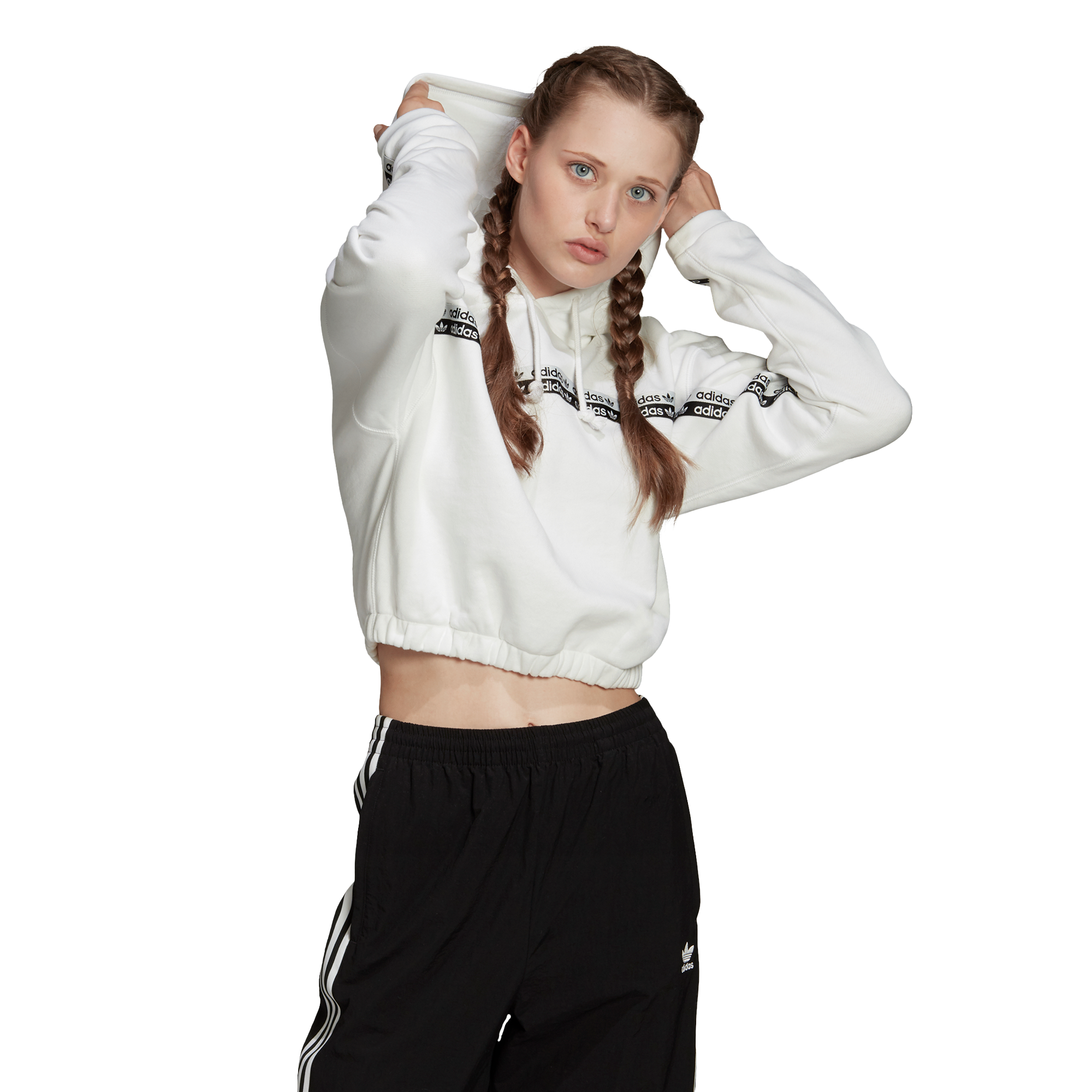 adidas originals ryv taping cropped sweatshirt in white