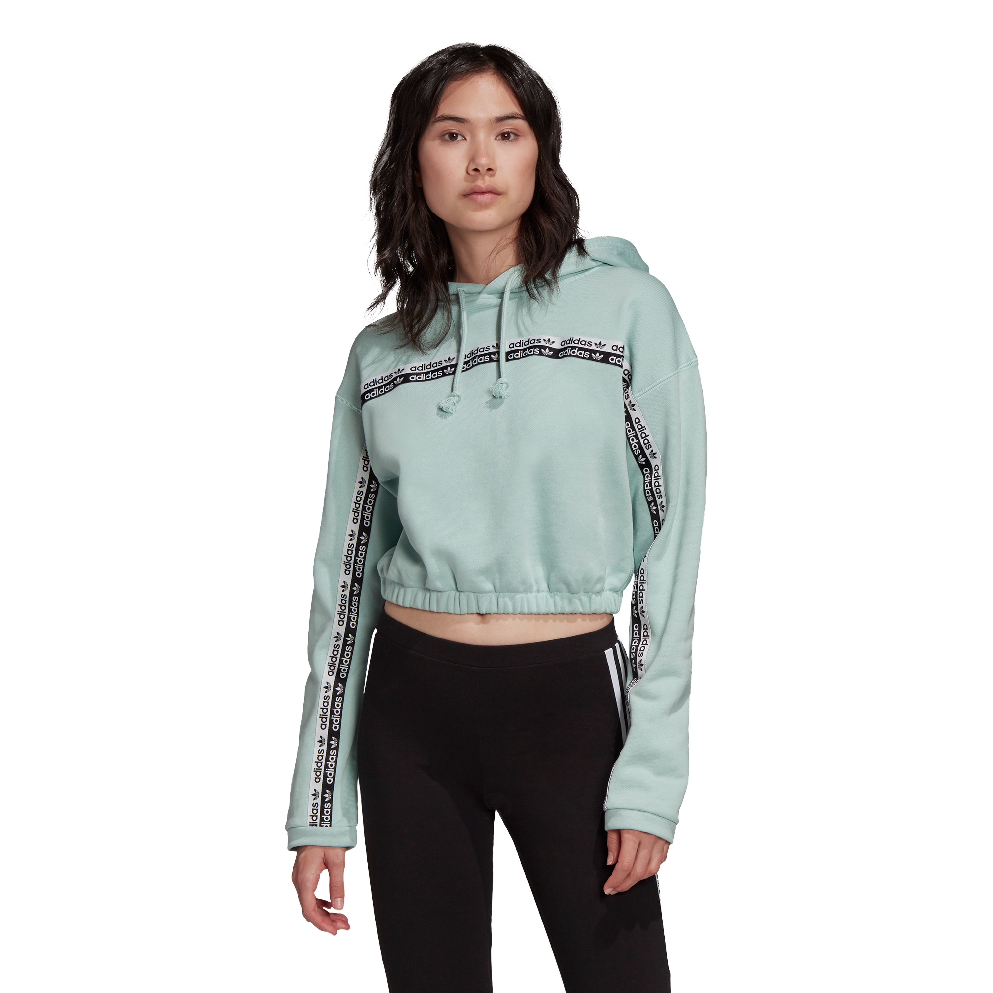 adidas tape crop hoodie