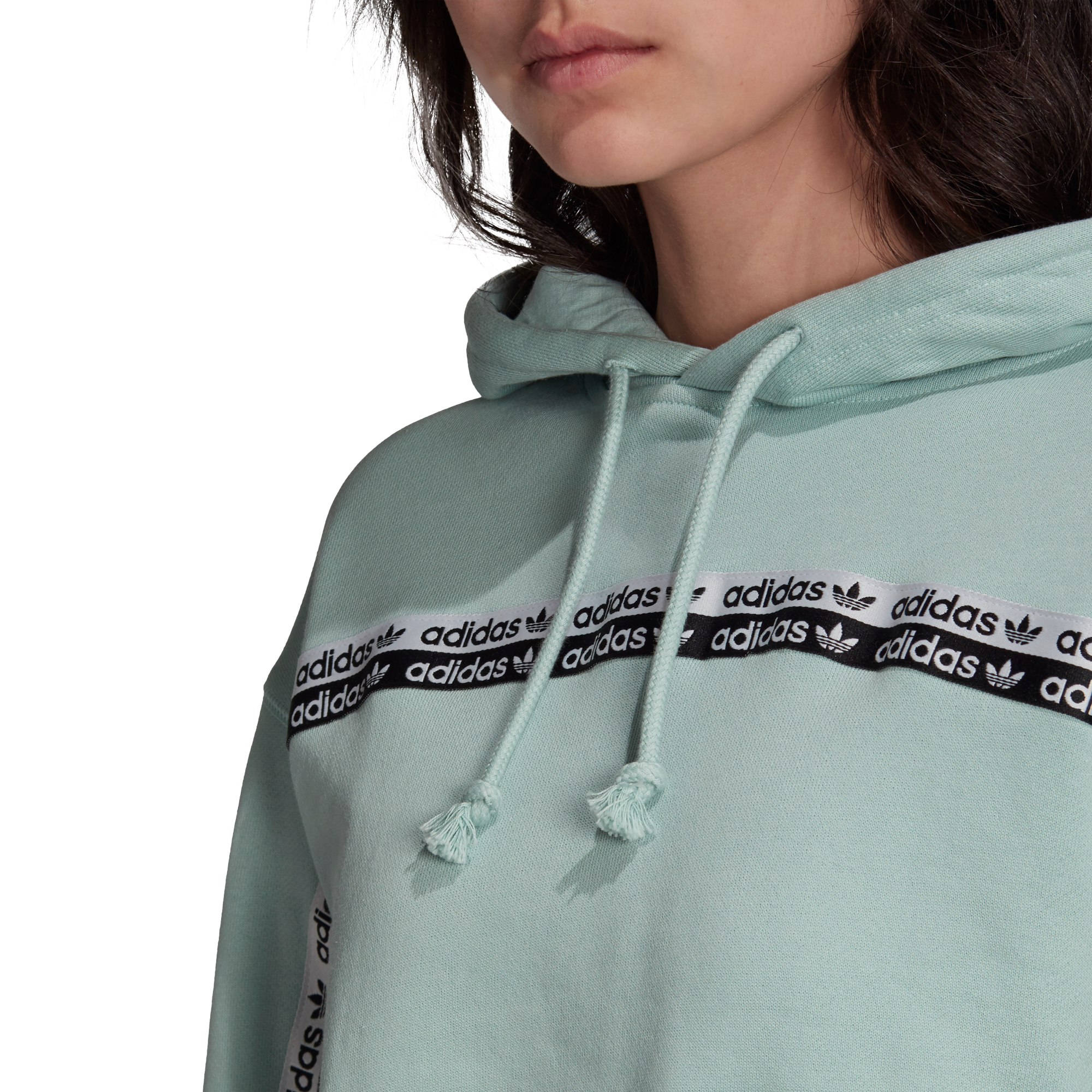 adidas tape hoodie green