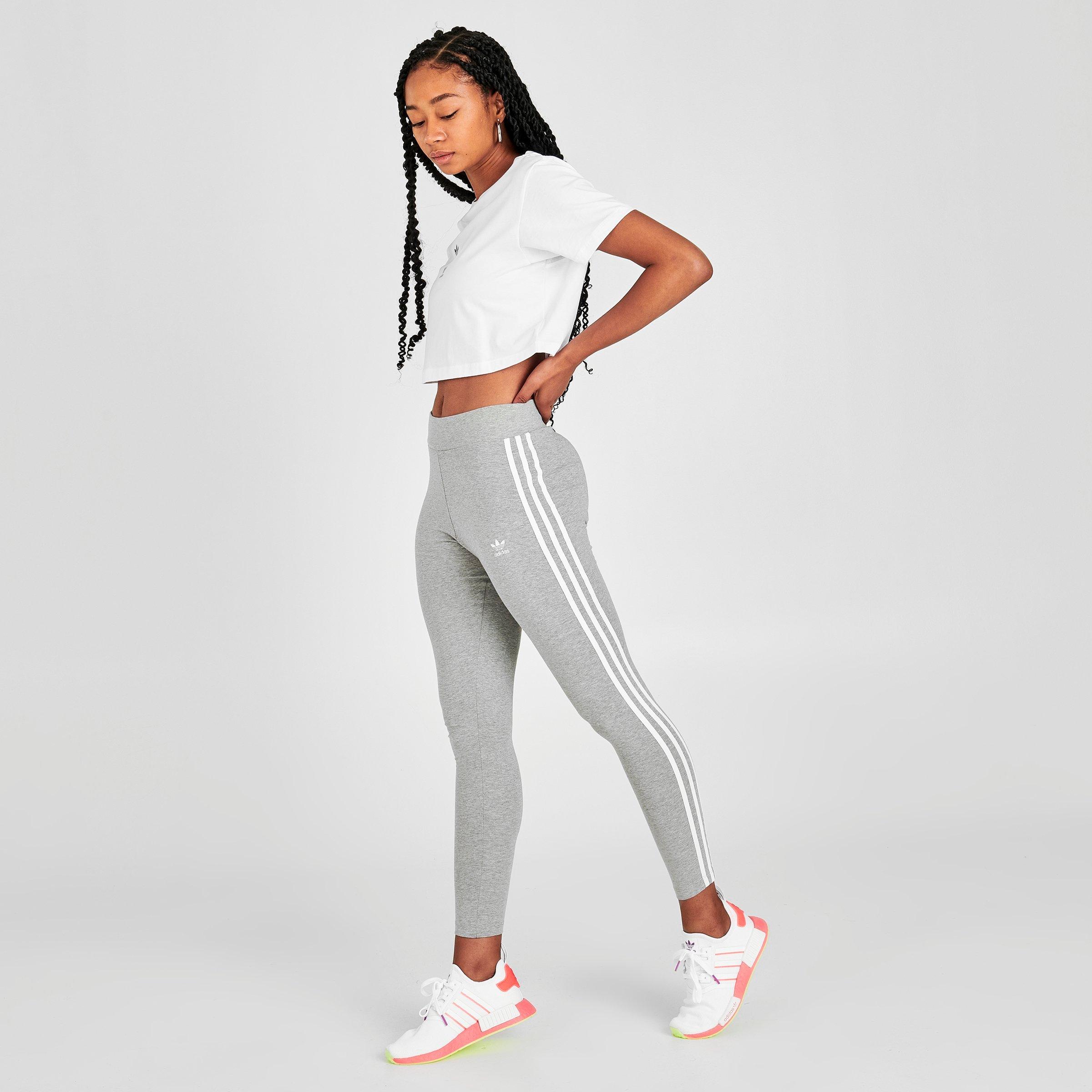 grey 3 stripe adidas leggings