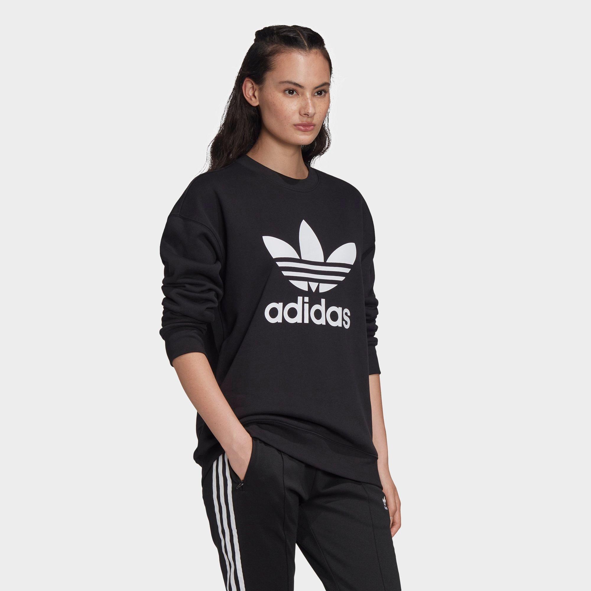 adidas trefoil crew sweatshirt womens