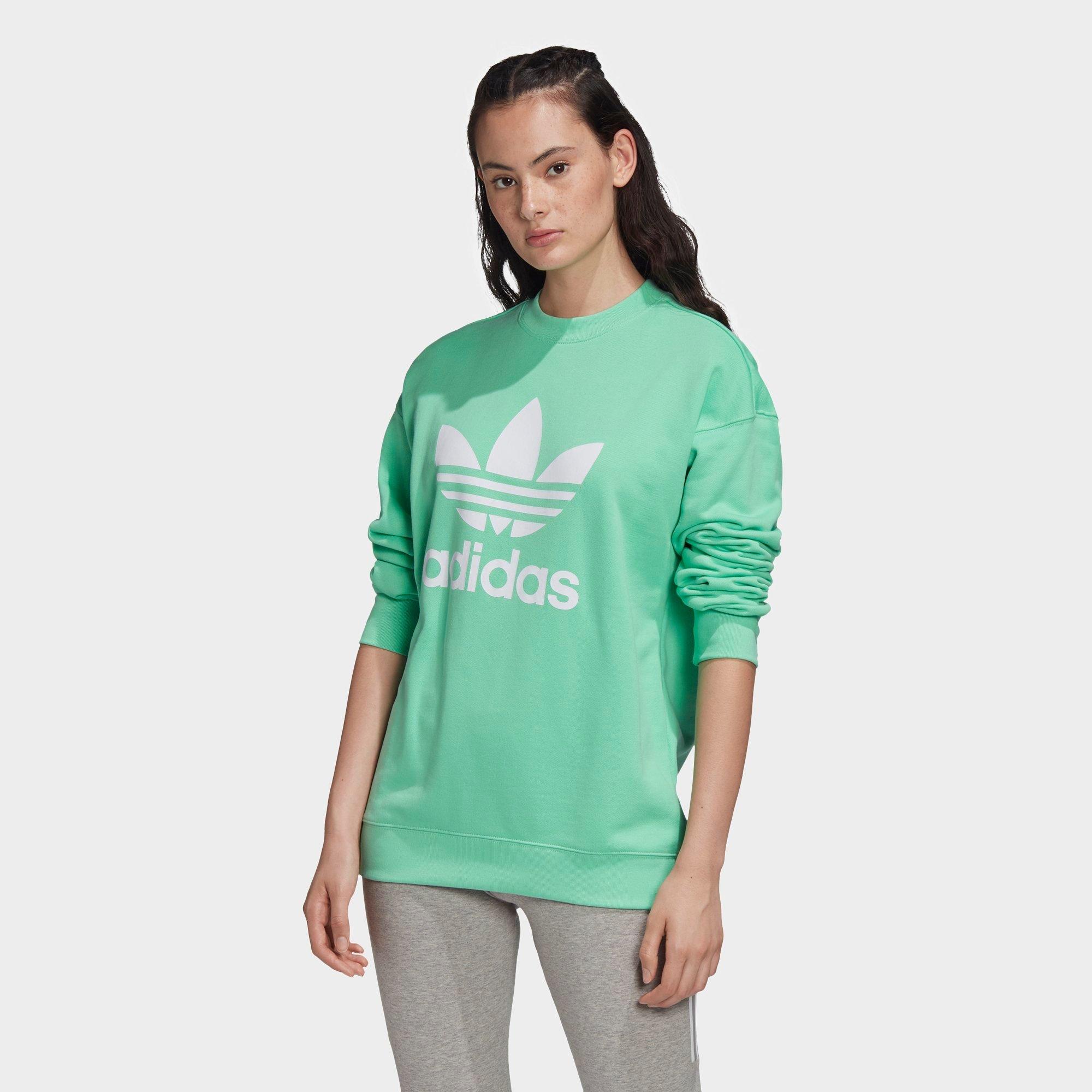 adidas trefoil crew neck sweatshirt womens