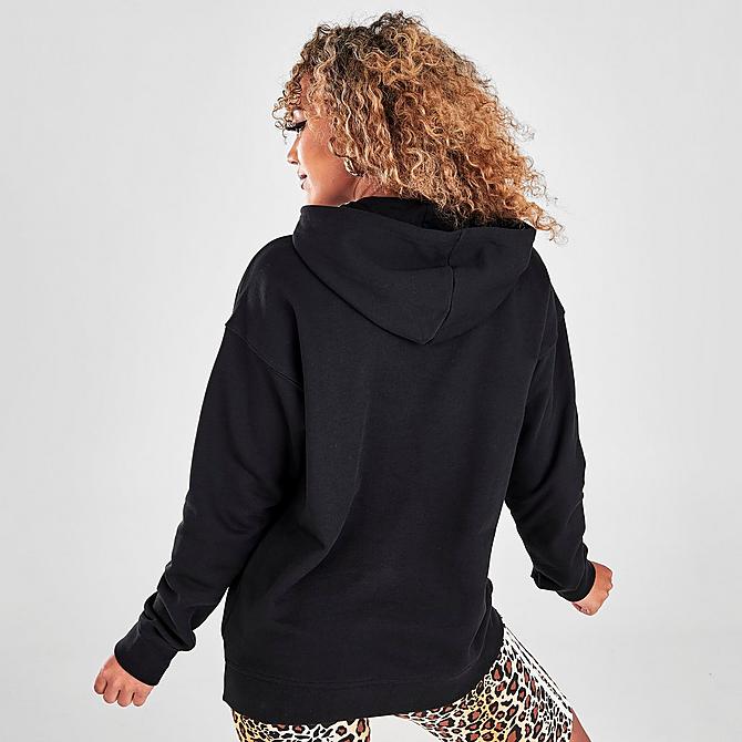 Back Right view of Women's adidas Originals Heritage Trefoil Logo Hoodie in Black/White Click to zoom