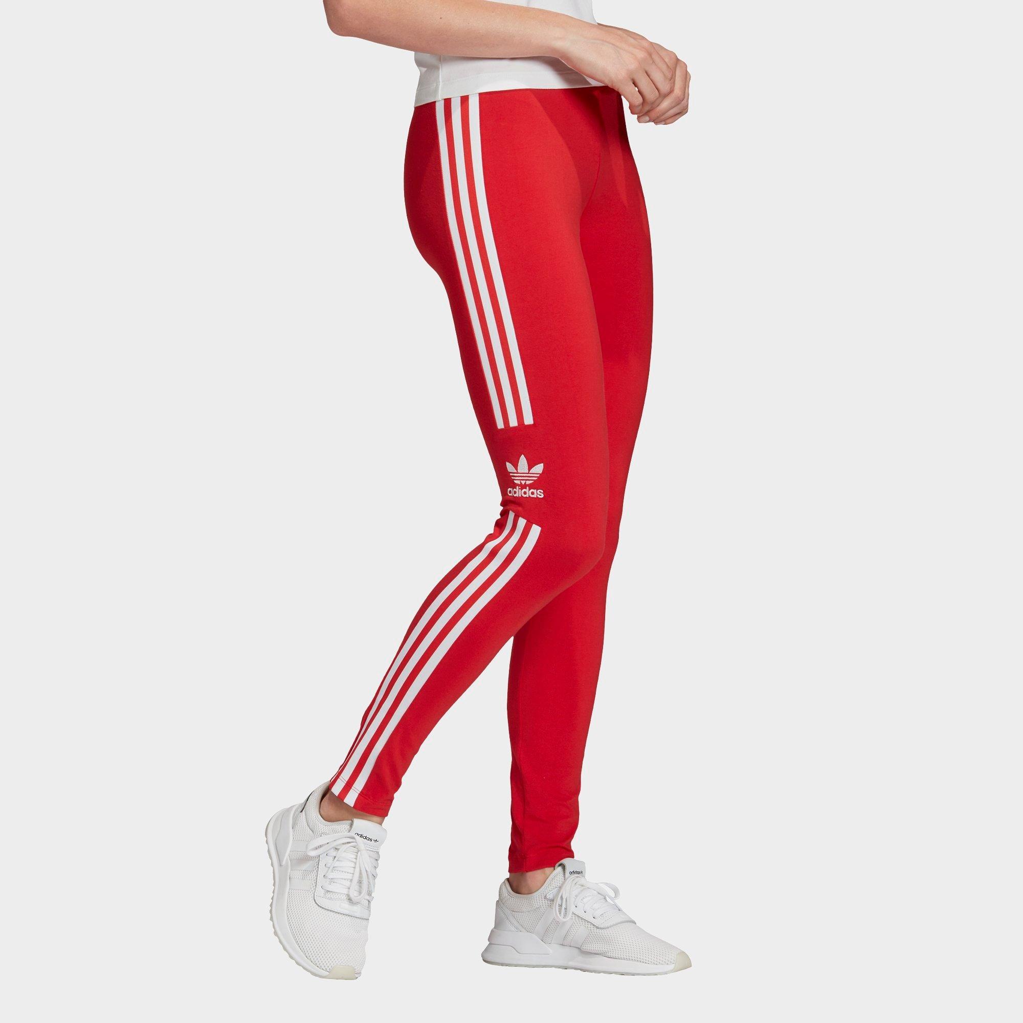 adidas trefoil leggings red