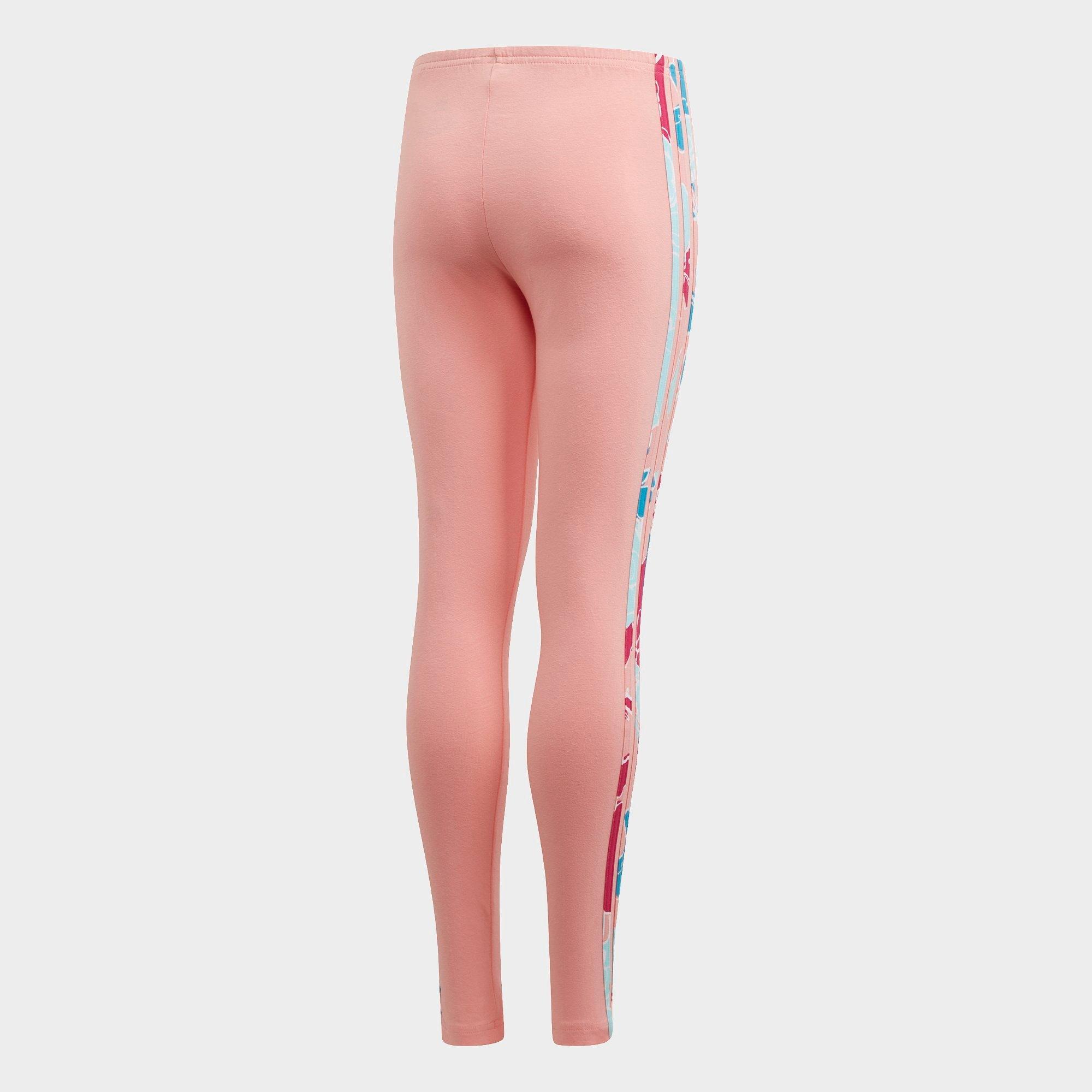 adidas originals three stripe leggings in pink