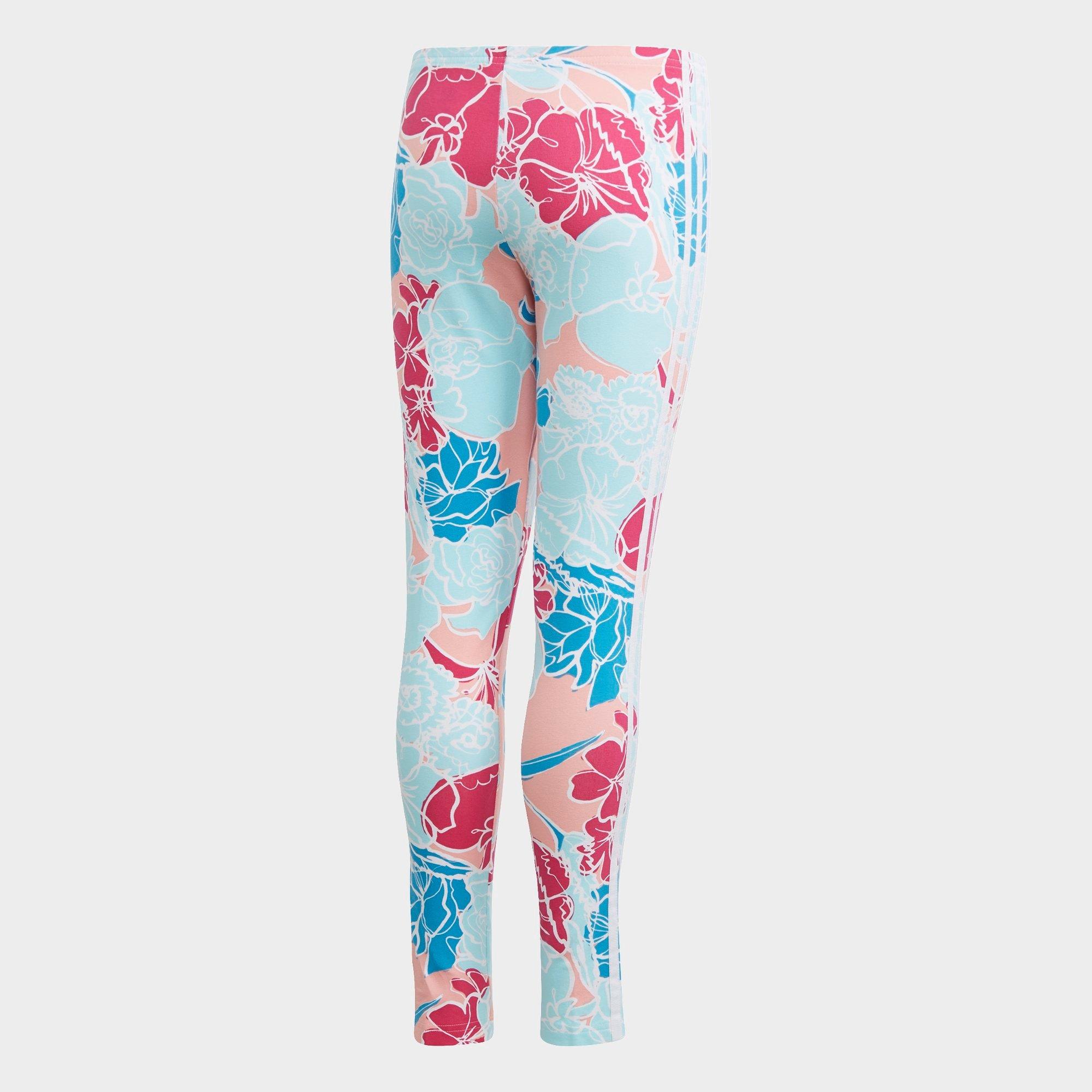 adidas floral 3 stripe leggings