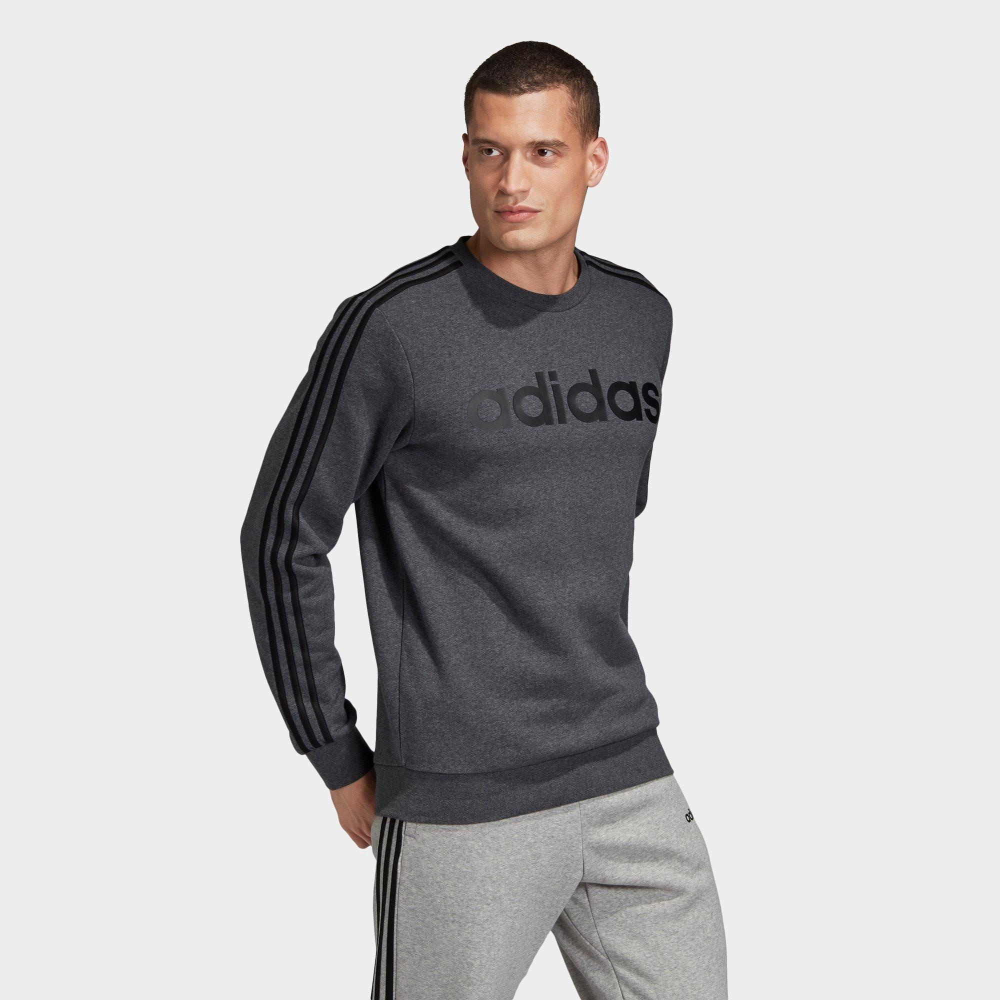 adidas men's athletics essential 3 stripe crew sweatshirt