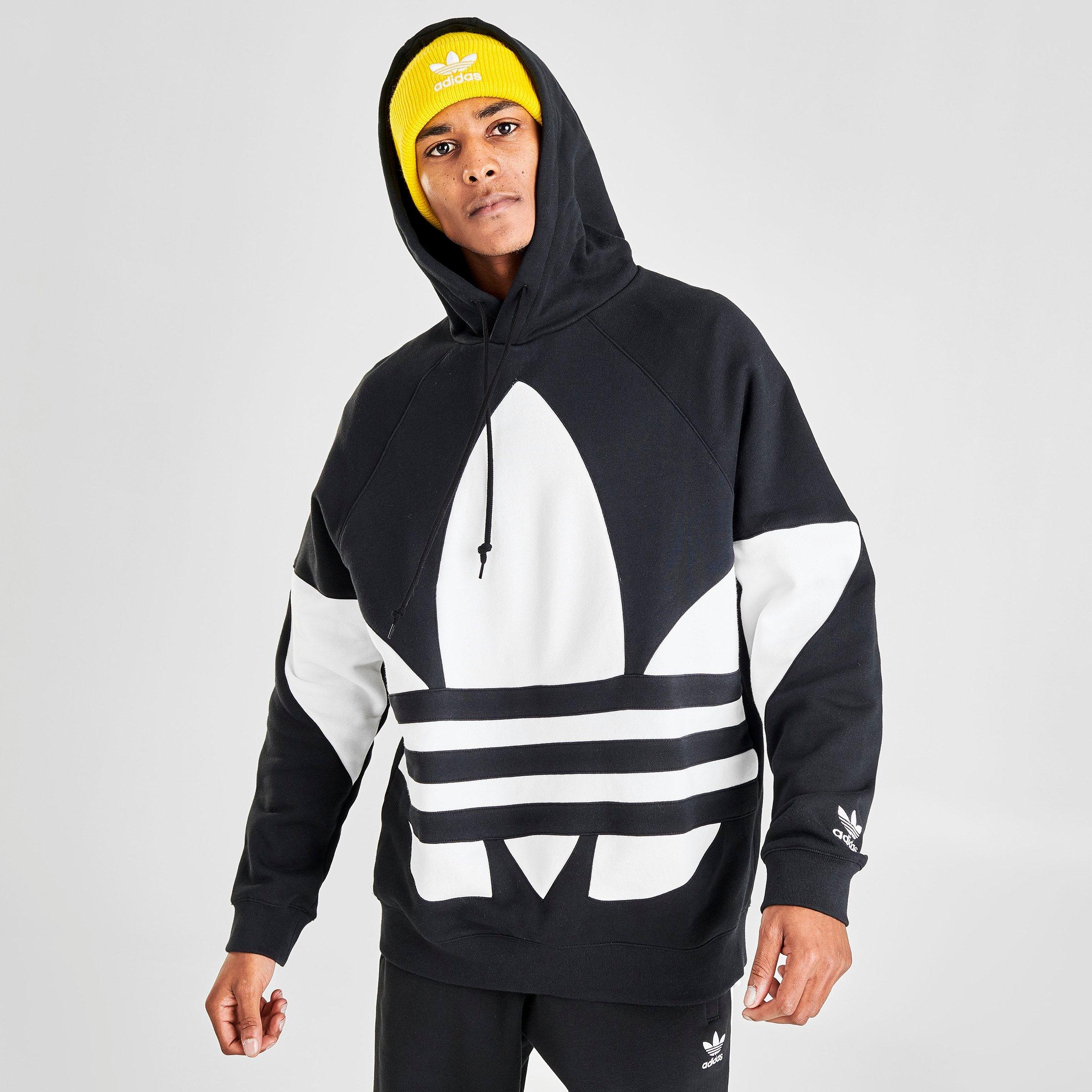 mens adidas originals trefoil hoodie black