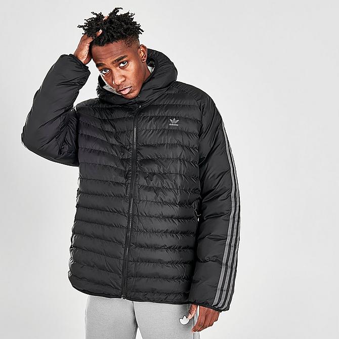 Back Left view of Men's adidas 3S Padded Jacket in Black Click to zoom