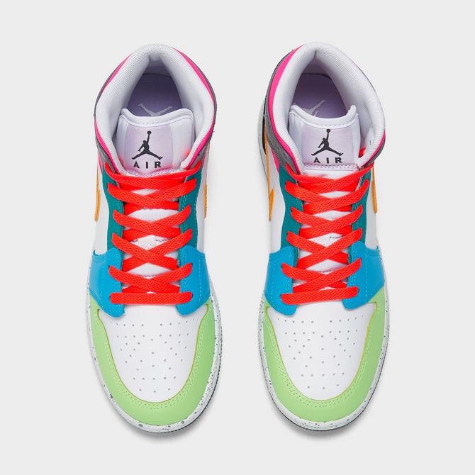 Women's air jordan retro 1 mid se multicolor outlet casual shoes