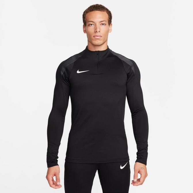 [angle] view of Men's Nike Strike Quarter-Zip Dri-FIT Drill Top in Black/Anthracite/White Click to zoom