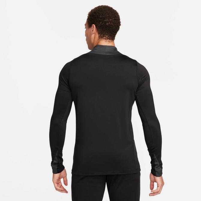 [angle] view of Men's Nike Strike Quarter-Zip Dri-FIT Drill Top in Black/Anthracite/White Click to zoom