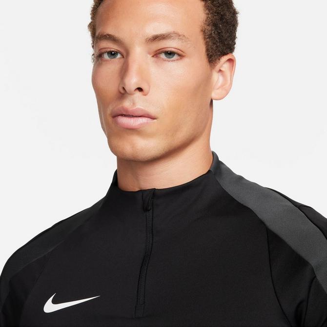 [angle] view of Men's Nike Strike Quarter-Zip Dri-FIT Drill Top in Black/Anthracite/White Click to zoom