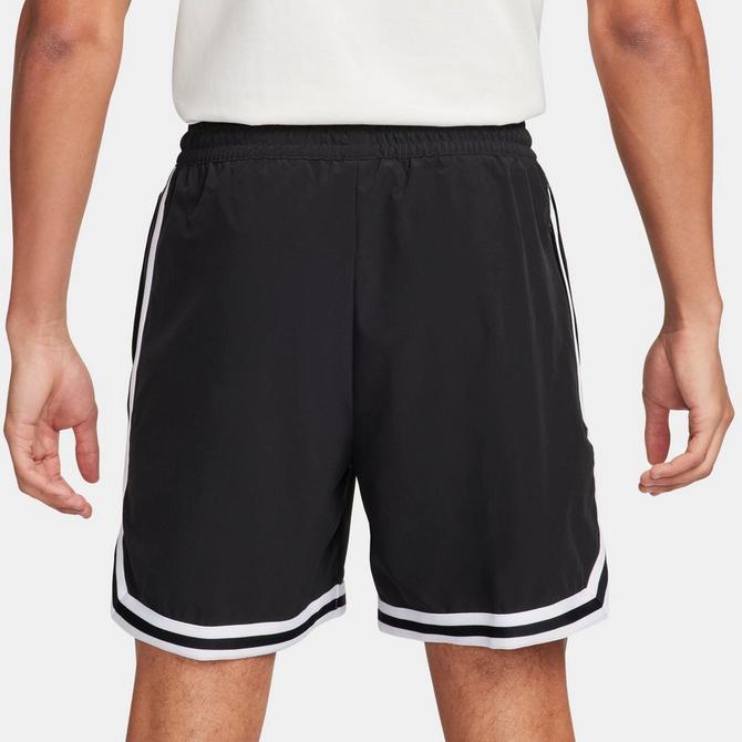 [angle] view of Men's Nike Dri-FIT DNA UV Woven 6" Basketball Shorts in Black/White/White Click to zoom