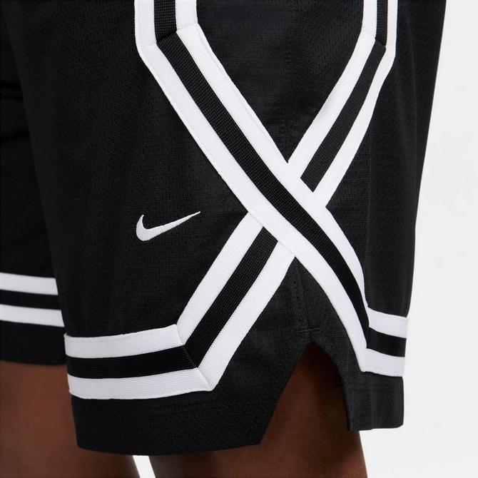 [angle] view of Men's Nike DNA Crossover Dri-FIT 8" Basketball Shorts in Black/White Click to zoom