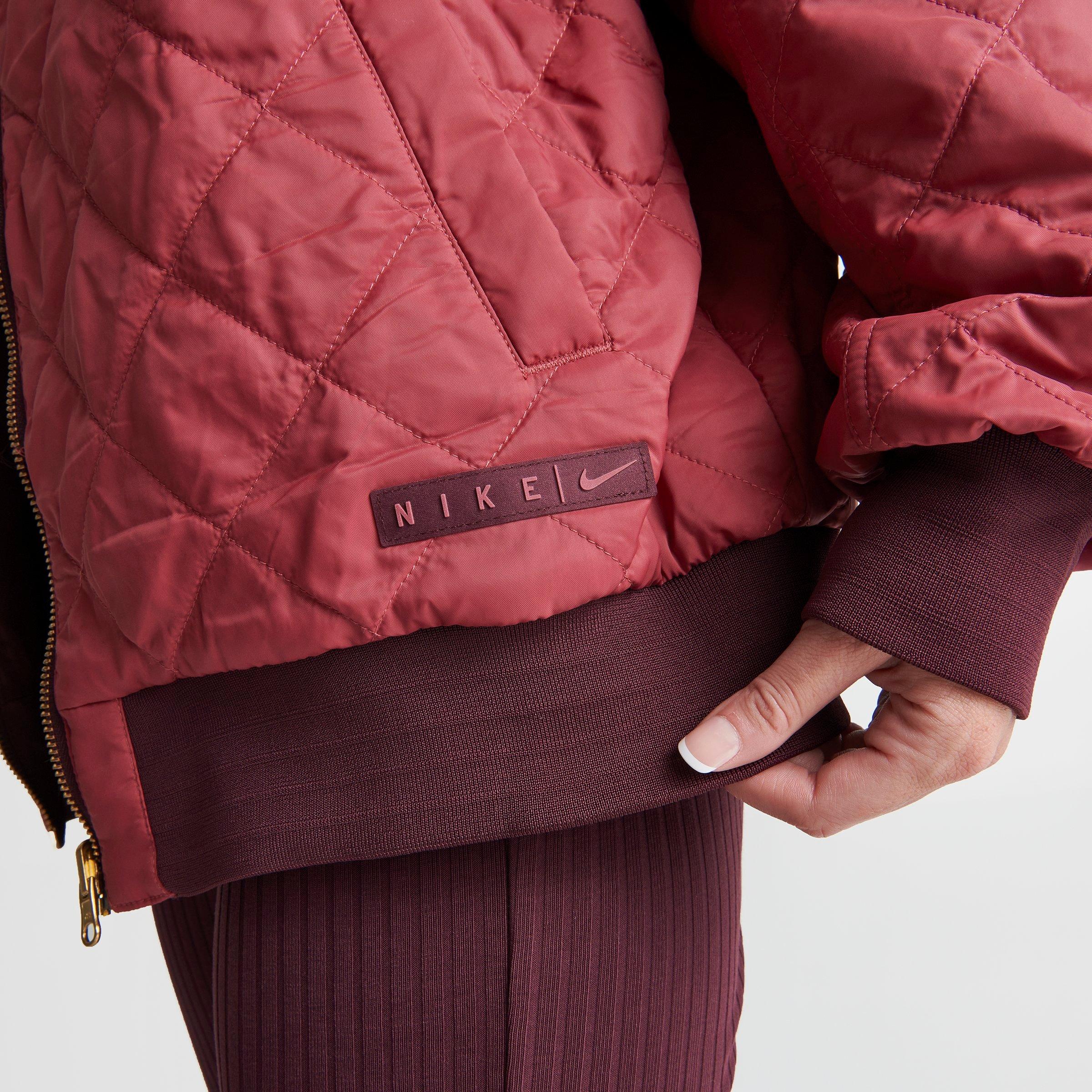 burgundy nike bomber jacket