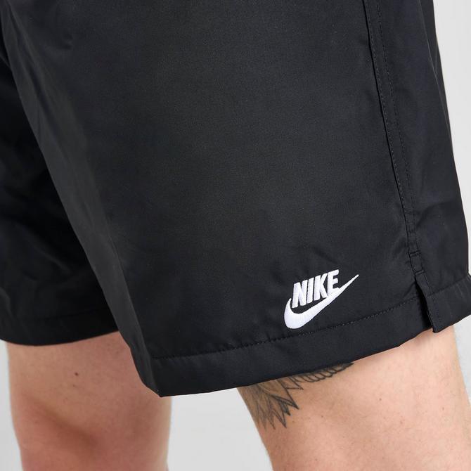 [angle] view of Men's Nike Club Woven 6" Flow Shorts in Black/White Click to zoom