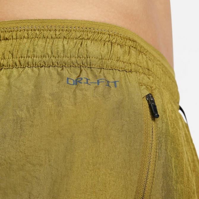 [angle] view of Men's Nike Stride Running Division Dri-FIT 5" Brief-Lined Shorts in Pacific Moss/Black Click to zoom