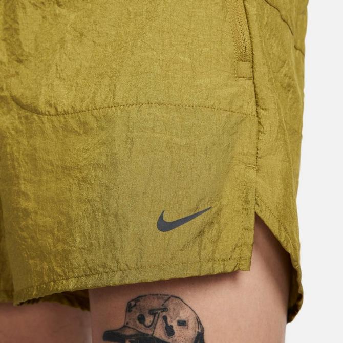 [angle] view of Men's Nike Stride Running Division Dri-FIT 5" Brief-Lined Shorts in Pacific Moss/Black Click to zoom