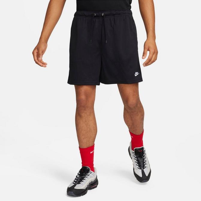 [angle] view of Men's Nike Club Mesh Flow Shorts in Black/White Click to zoom