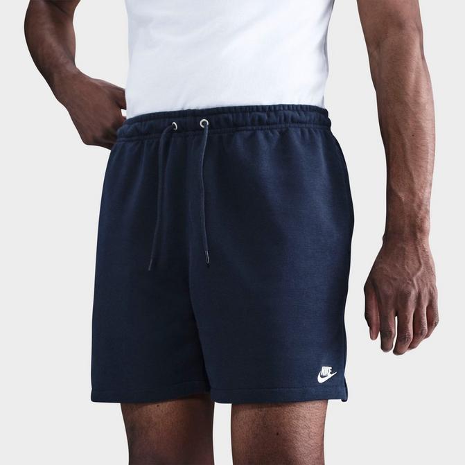 [angle] view of Men's Nike Club French Terry Flow Shorts in Obsidian/Obsidian/White Click to zoom