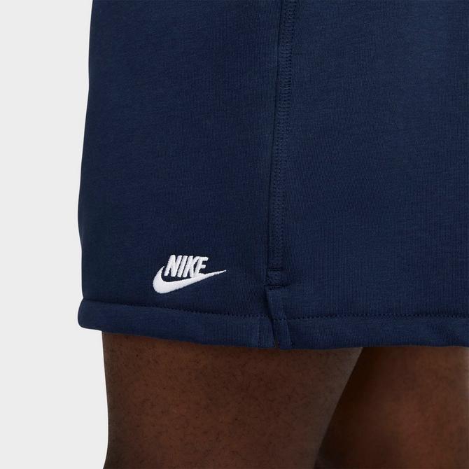 [angle] view of Men's Nike Club French Terry Flow Shorts in Obsidian/Obsidian/White Click to zoom