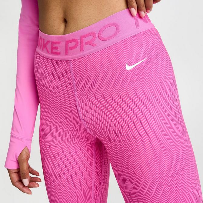 Nike Dri Fit Icon Clash Mid Rise Allover Print Leggings Pink