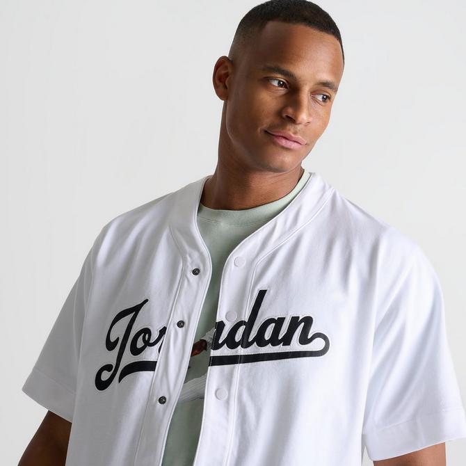 Men s Jordan Flight MVP Buttoned Baseball Top Finish Line