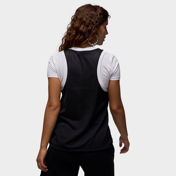 [angle] view of Women's Jordan 23 Jersey Tank in Black/White/White Click to zoom