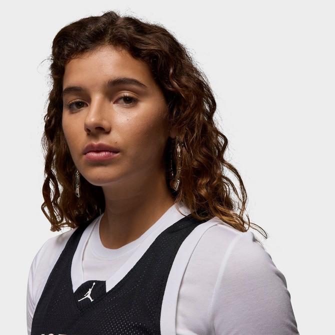 [angle] view of Women's Jordan 23 Jersey Tank in Black/White/White Click to zoom
