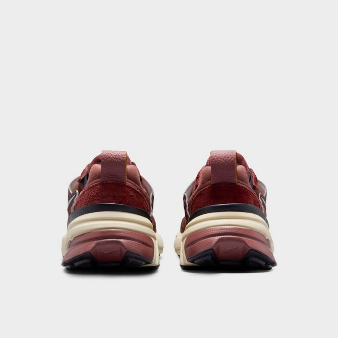 Left view of Women's Nike V2K Run Casual Shoes in Red Sepia/Chrome/Dark Pony/Black Click to zoom