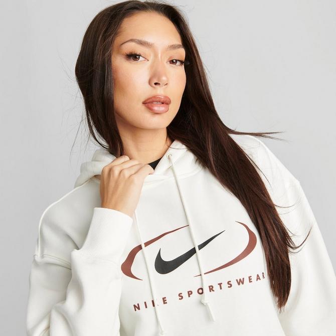 Nike Dri-Fit Long Sleeve Pullover Hoodie Multicolor Heather Swoosh Logo  Women L