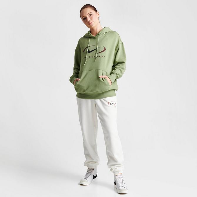 Nike green best sale swoosh hoodie